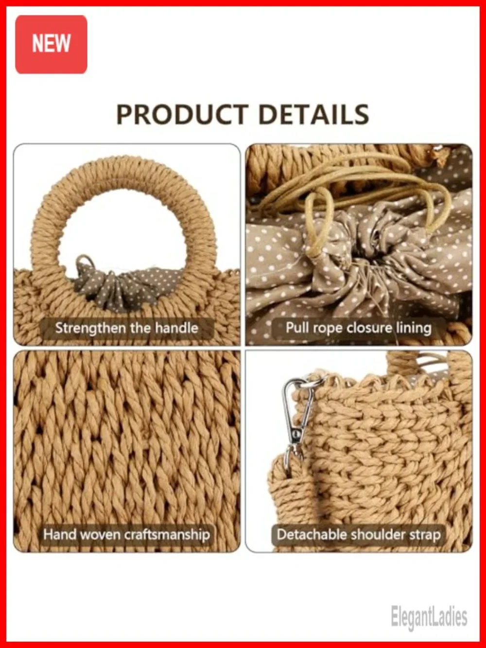 Handwoven Straw Hobo Bag for Women Crossbody Shoulder Beach Purse